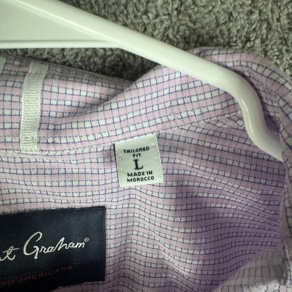 Robert Graham Shirt Mens Large Purple Plaid Button Up - Picture 3 of 10